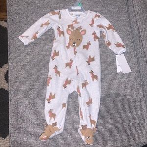 Reindeer fleece onesie